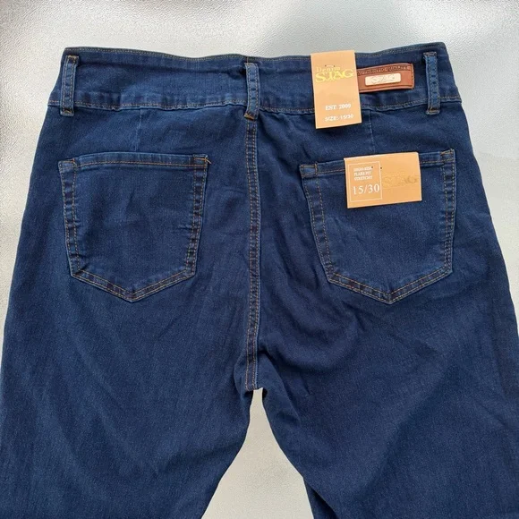 Stag Flare Fit Push Up Super Soft High Rise Stretch Jeans ~ Juniors Tall 30/15 - Picture 5 of 8